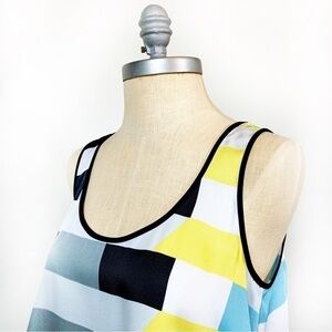 Vibrant Rachel Roy Abstract Tank Top size Medium